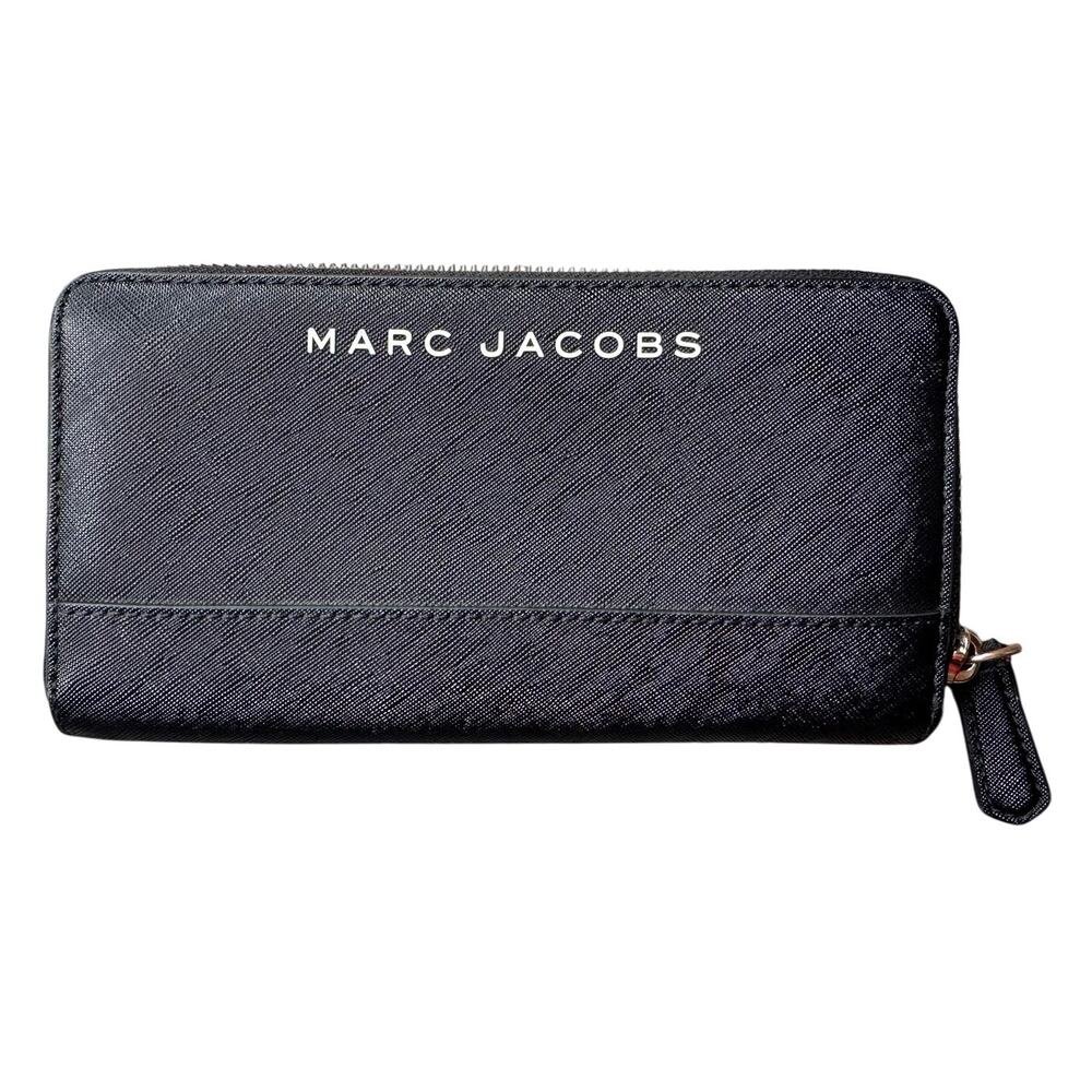 Marc Jacobs Black Canvas Zip Around Long Wallet